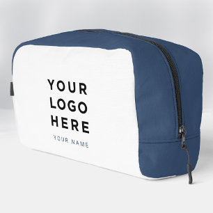 Blue White Business Logo Name Instagram Travel Dopp Kit