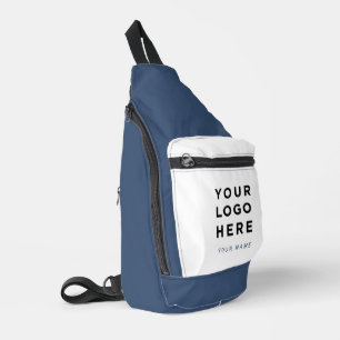Blue White Business Logo Name Travel Adventures Sling Bag