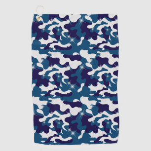 Blue White Camouflage Stars Camo Army Soldier Golf Towel