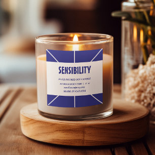 Blue White Candle Product  Square Label