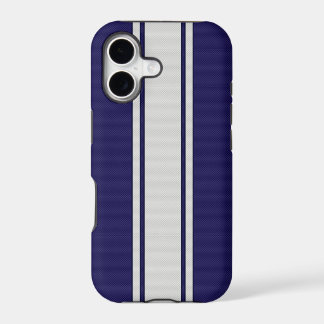 Blue & White Carbon Fibre Stripes iPhone 5 Case