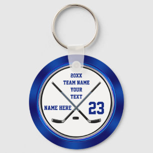Blue White Cheap Gifts Hockey for Players, Hockey Key Ring