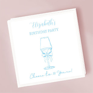 Blue & White Cheers to 30 years Birthday Napkins