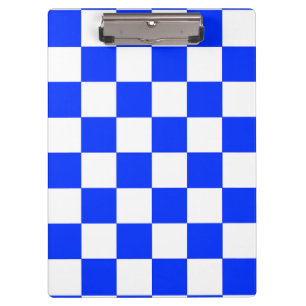 Blue White Chequered Check Pattern Clipboard