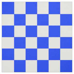 Blue White Chequered Check Pattern Fabric