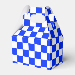 Blue White Chequered Check Pattern Favour Box