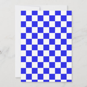 Blue & White Chequered CUSTOM Wedding Invitation