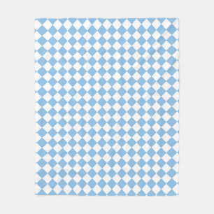 Blue White Chequered Diamond Patten Fleece Blanket