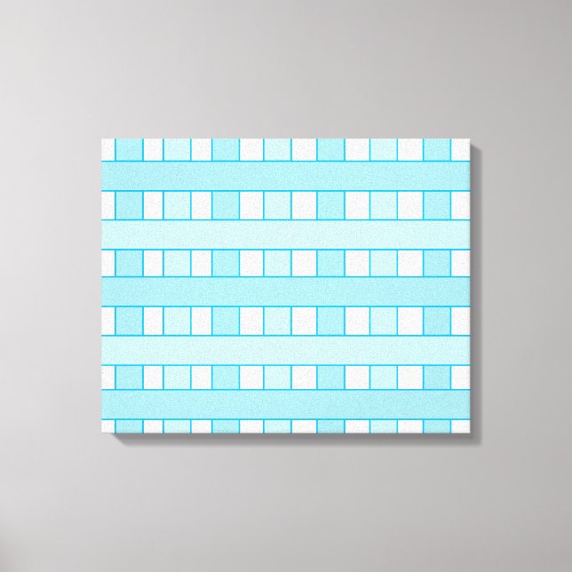 Blue White Chequered Pattern Canvas Print (Front)