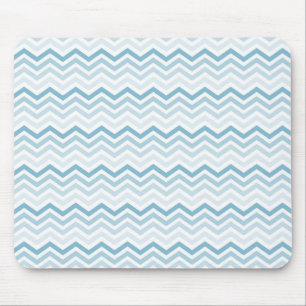 Blue White Chevron Ombre Mouse Mat