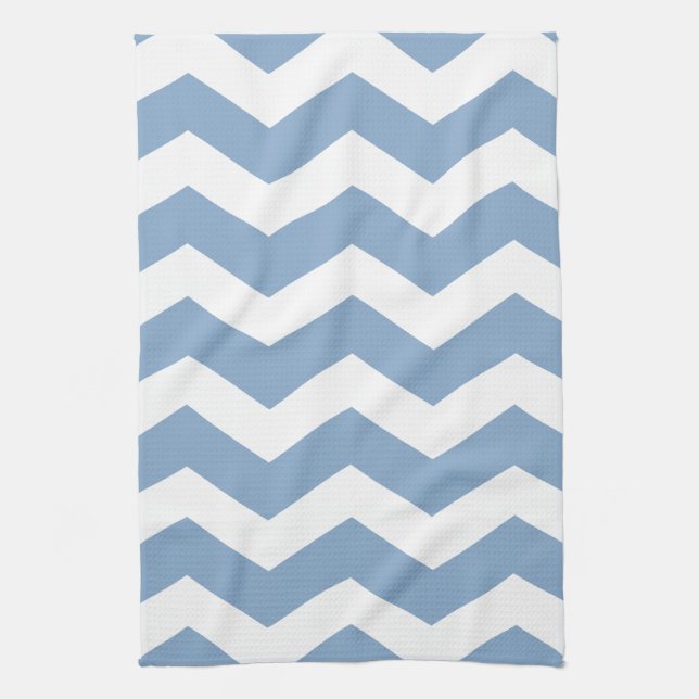 Blue & White Chevron Tea Towel (Vertical)