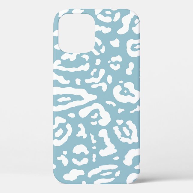 Blue & White Chic Cheetah Leopard Animal Print   Case-Mate iPhone Case (Back)