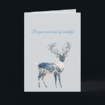 Blue White Chic Deer Birthday Card<br><div class="desc">Blue White Chic Deer Birthday</div>