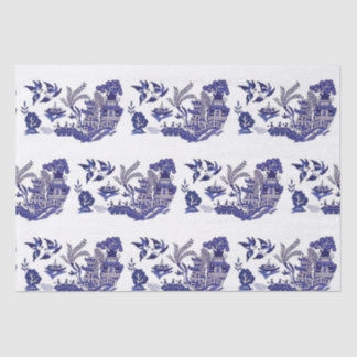 Blue & White China Blue Willow Design Tissue Paper