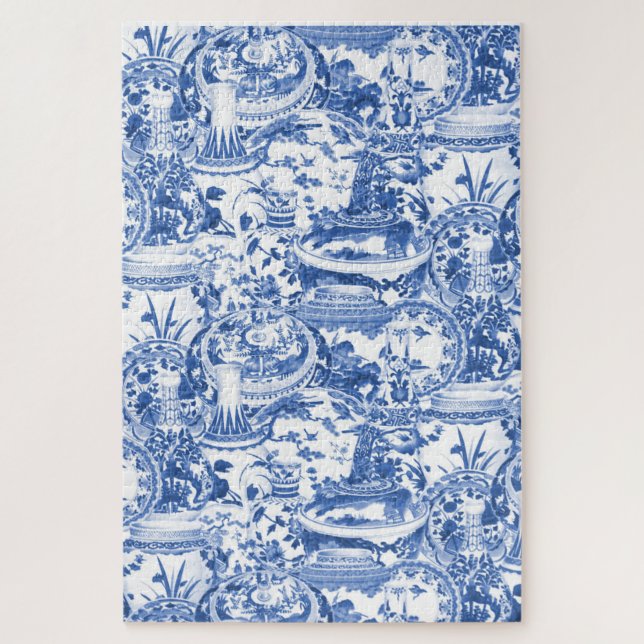 Blue & White China Design Jigsaw Puzzle (Vertical)