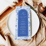 Blue White Chinoiserie Birds & Blooms Menu Card<br><div class="desc">These beautiful menu cards will add a perfect touch to your wedding / special occasion. The elegant design features elegant blue and white chinoiserie botanical flowers and birds,  complimented with modern typography.</div>