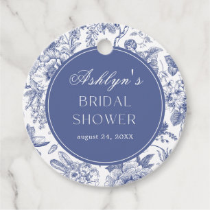 Blue White Chinoiserie Bridal Shower Gift Tags