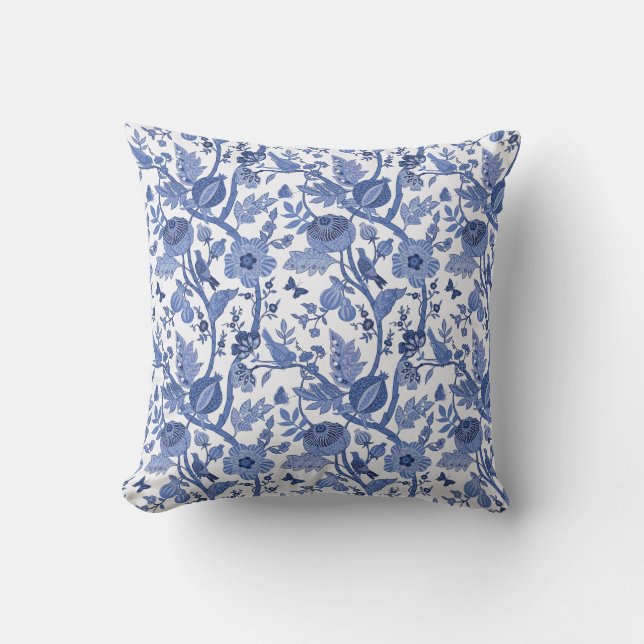 blue-white chinoiserie  cushion (Front)