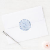 Blue White Chinoiserie Floral Coastal Wedding Classic Round Sticker (Envelope)