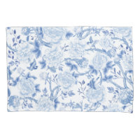 Blue White Chinoiserie Floral Garden Porcelain