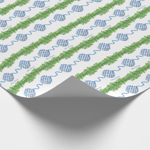 Blue & White Chinoiserie Garland Grandmillennial Wrapping Paper