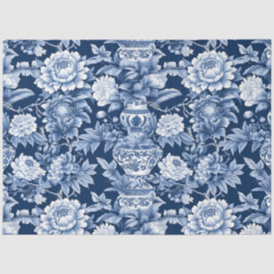 Blue & White Chinoiserie Pattern Tissue Paper
