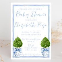 Blue & White Chinoiserie Topiary Baby Shower