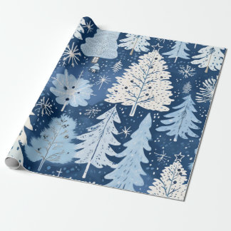 Blue & White Christmas Gift Wrapping Paper
