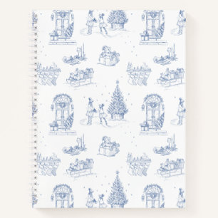 Blue White Christmas Toile Notebook