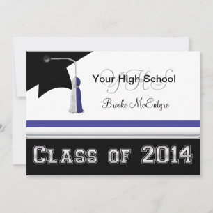 Blue & White Class of 2014 Graduation Invitation