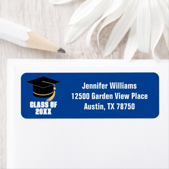 Blue White Class of 2025 Graduation Return Address (Insitu)