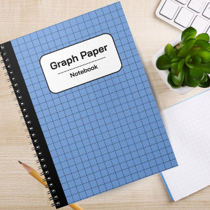 Blue & White Classic Quad Ruled Personalised Noteb Notebook