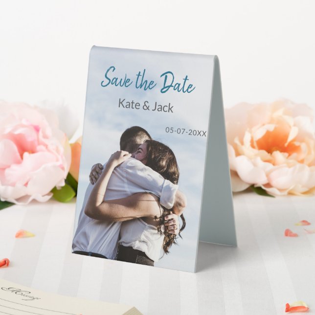 BLUE WHITE CLASSIC SCAN QR SAVE THE DATE (In SItu (Wedding))