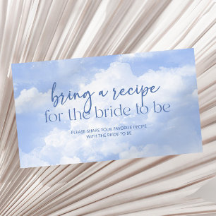 Blue White Clouds Bridal Shower Bring A Recipe Enclosure Card