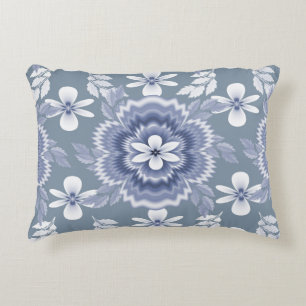 Blue White Colour Flower Pattern Decorative Cushion
