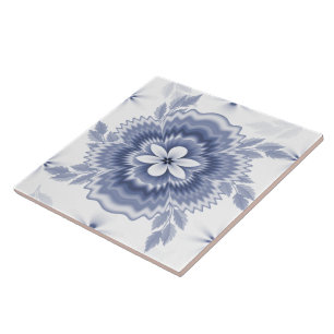  Blue White Colour Flower Pattern Tile