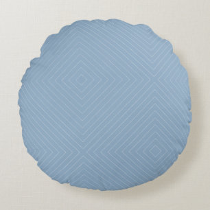 Blue & White Colour Striped Round Cushion