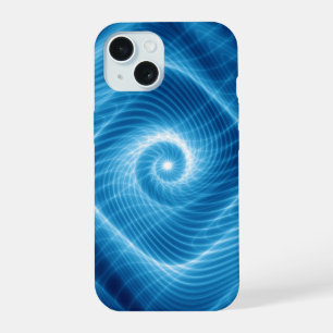 Blue & White Cosmic Spiral Nebula iPhone 15 Case