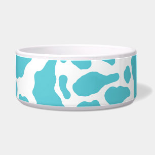 Blue & White Cow Spots Animal Print Pattern