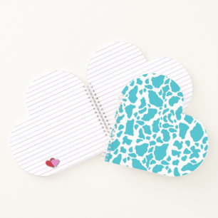 Blue & White Cow Spots Animal Print Pattern Notebook