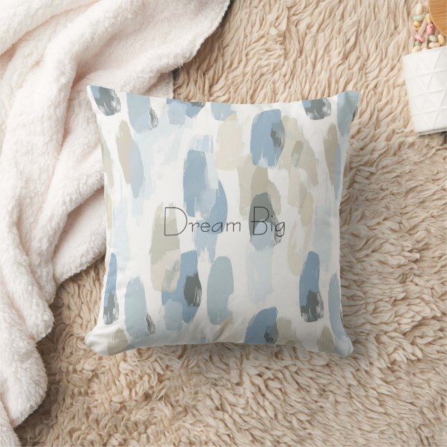 Blue White Cream Abstract Cushion (Blanket)