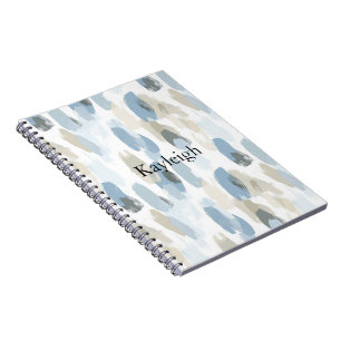 Blue White Cream Abstract Notebook