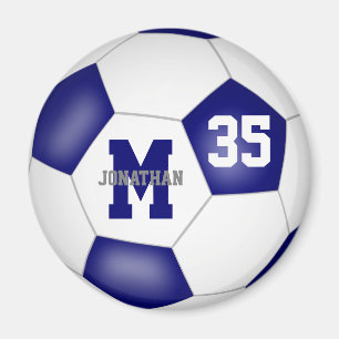 blue white custom soccer team colours party gifts magnet