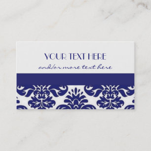 Blue&White Damask Business Card