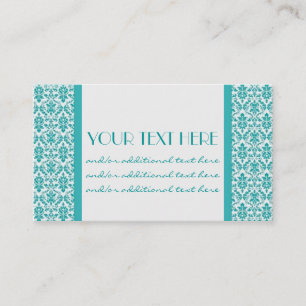 Blue&White Damask Business Card