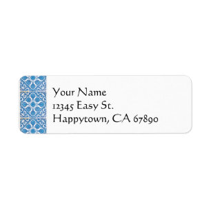 Blue White Delft Cornflower Custom Address Labels