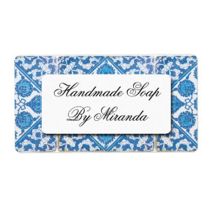 Blue White Delft Cornflower Custom Labels