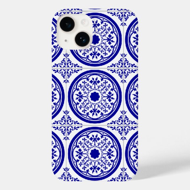 Blue White Delft Inspired Faux Tile iPhone Case-Mate iPhone Case (Back)