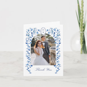 Blue & white Delft Photo Wedding   Thank You Card