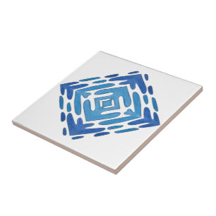 Blue White Delft Vintage Pattern Tile